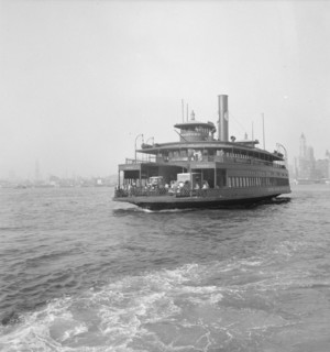 Ferry boats still transport some of the traffic between New York City and Jersey, 1939. Creator: Dorothea Lange.