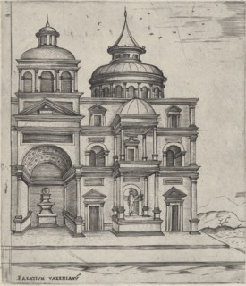 Palatium Valerianu[m], from a Series of 24 Depicting (Reconstructed) Building..., Plate ca. 1530-50. Creator: Anon.