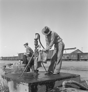 Drinking water for the whole town, also for the..., Tulelake, Siskiyou County, California, 1939. Creator: Dorothea Lange.