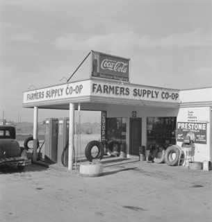 Farmers' supply co-op, Nyssa, Malheur County, Oregon, 1939. Creator: Dorothea Lange.