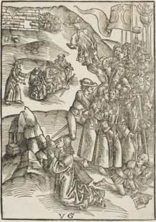 The Agony in the Garden and Christ's Arrest, plate ten from Passio domini nostri Jesu..., c.1503. Creators: Urs Graf, Johann Knobloch.