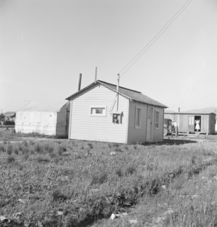 Housing for rapidly growing settlement of lettuce workers on fringes of town. Salinas, California.