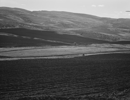 Newly-plowed fields on land belonging to member of Ola self-help sawmill co-op. Gem County, Idaho.