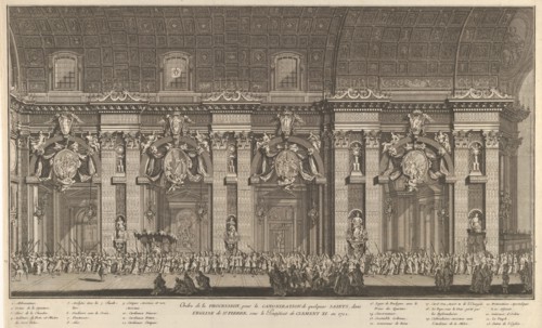Procession held in Saint Peter's Basilica in honor of the Canonization of several Saints, 1712.