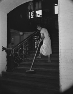 Washington, D.C. Government charwoman cleaning after regular working hours. [Mrs Ella Watson].