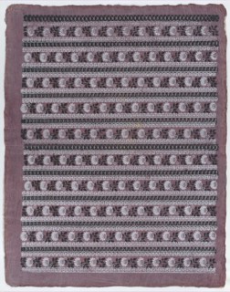 Sheet with ten borders with floral patterns on purple background, late 18th-mid-19th century.