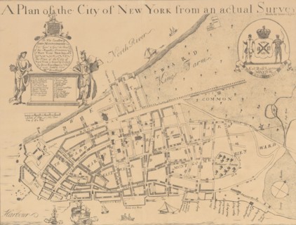 A Plan of the City of New York from an Actual Survey Made by James Lyne, 1728, 1834-1872.
