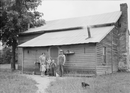 Tobacco sharecroppers and family at back of their house. Person County, North Carolina.
