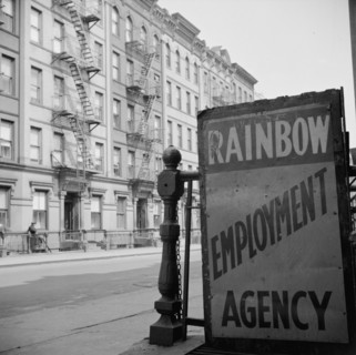 New York, New York. One of the numerous employment agency signs in the Harlem area.