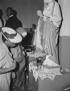 Washington, D.C. Worshippers before the altar in the St. Martin's Spiritual Church.