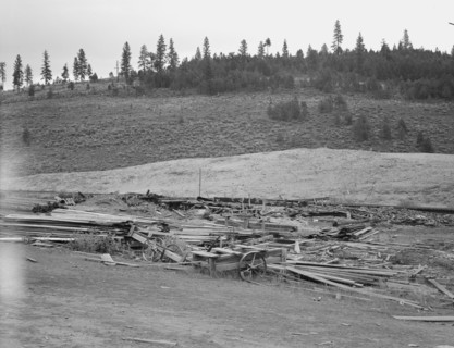 The remains of the sawmill in a deserted mill town. Tamarack, Adams County, Idaho.