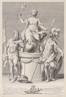 Group of statues representing Peace, supported by Neptune and Mars, ca. 1741-1786.