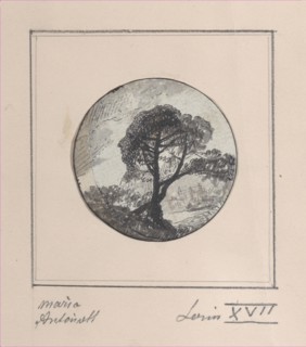 Landscape with hidden silhouettes of Marie Antoinette and the Dauphin, 1794-1815.