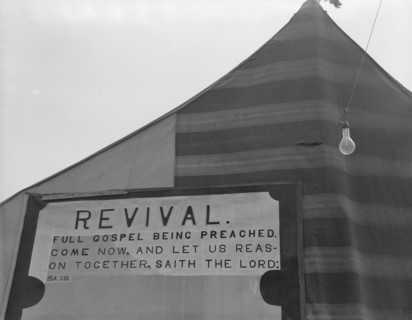 Washington, Yakima. Sumac Park. Revival meetings are held in Yakima shacktown.