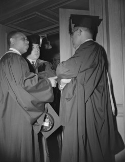 Washington, D.C. Faculty members of the Howard University during commencement.