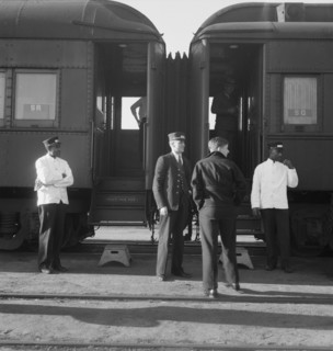 The "Challenger." Grand Island, Nebraska. [Black and white Pullman porters].