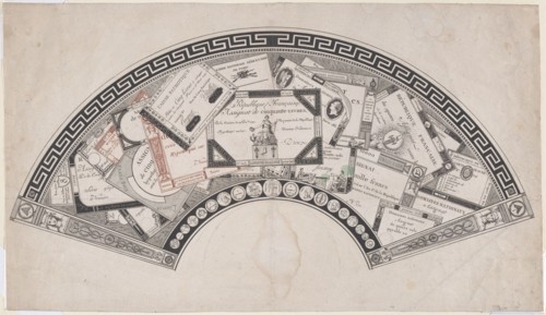 Fan Design with Republican Assignats (French Revolutionary Money), ca. 1795.