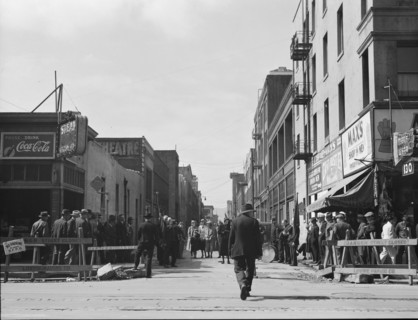Salvation Army, San Francisco, California. General view of army and crowds.