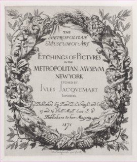 Title page, Etchings of Pictures in the Metropolitan Museum New York, 1871.