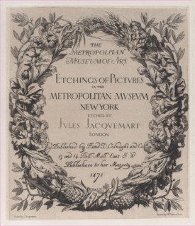 Title page, Etchings of Pictures in the Metropolitan Museum New York, 1871.