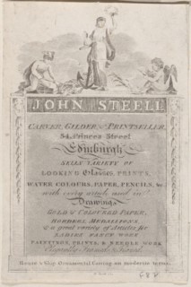Trade Card for John Steell, Carver, Gilder, and Printseller, 19th century.