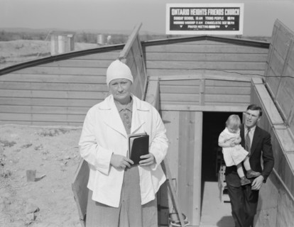 Mrs. Wardlow after church services. Dead Ox Flat, Malheur County, Oregon.