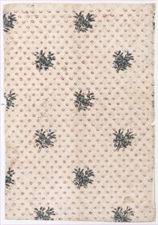 Sheet with an overall floral and dot pattern, late 18th-mid-19th century.