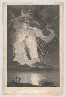 Eruption of a Volcano (Vesuvius) seen from across the Bay, 18th century.