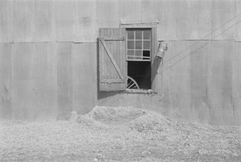 Tin wall of the cotton gin building. Vicinity of Moundville, Alabama.