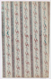 Sheet with overall vine and dot pattern, late 18th-mid-19th century.