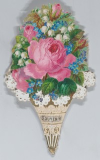 Valentine - Mechanical - elaborate nosegay, fan souvenir, ca. 1875.