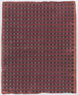 Sheet with overall geometric pattern, late 18th-mid-19th century.