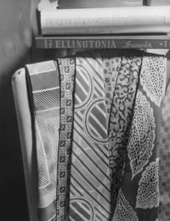 New York, New York. Colorful ties belonging to Duke Ellington.
