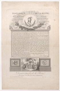 The testament and last words of Marie Antoinette, 1793-1819.