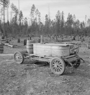 Improved water tank on stump ranch. Boundary County, Idaho.