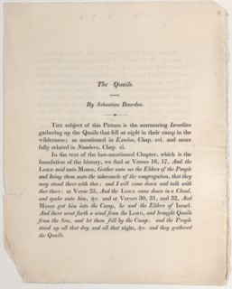 Sheet with "The Quails" by Sebastian Bourdon, 18th century.