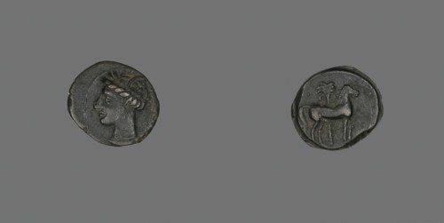 Coin Depicting a Horse and Palm Tree, 3rd century BCE.