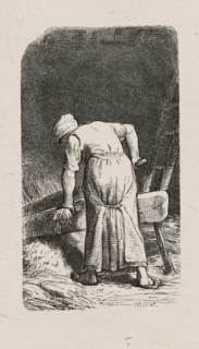 Woman Crushing Flax, 1853, after drawing made in 1852.