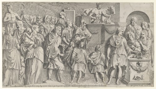 A sacrifice, copied from Trajan's column, ca. 1540-45.
