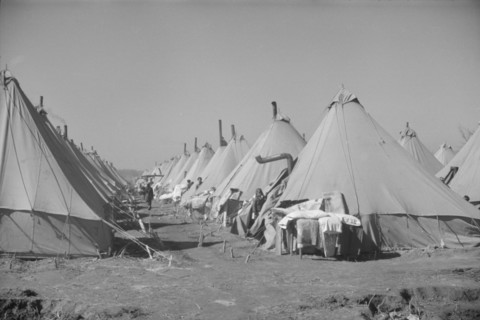 Flood refugee encampment at Forrest City, Arkansas].