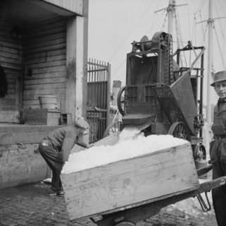 New York, New York. Ice used to store fish in ships.