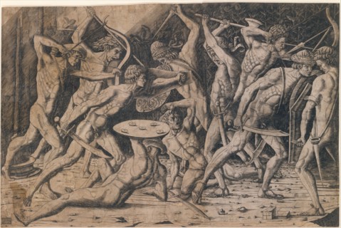 Battle of Hercules and the Giants, 15th century.