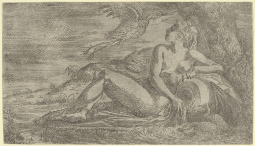 Nymph Watching a Heron Flying Away, ca. 1542-45.