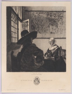 Officer and Laughing Girl, after Vermeer, 1866.