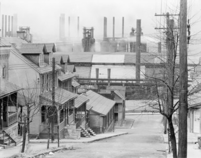 Bethlehem houses and steel mill. Pennsylvania.