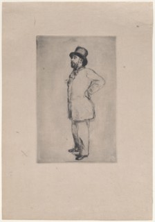 Portrait of Edgar Degas, wearing a hat, 1876.