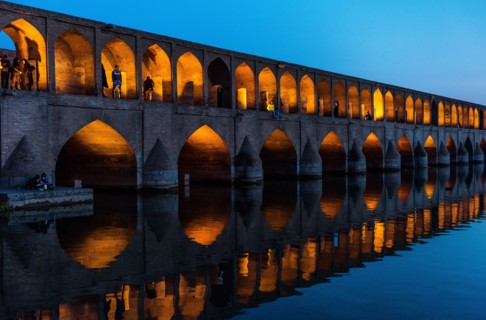 Late Afternoon on the Bridge, Esfahan, Iran.