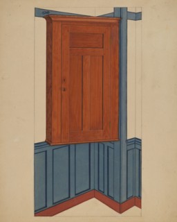 Shaker Small Corner Cupboard, c. 1937.