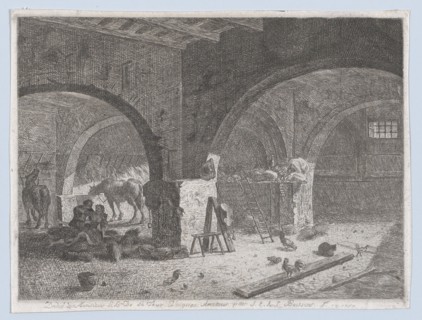 Interior of a Farm with Lovers, 1787.