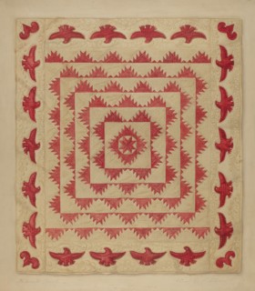 Patchwork Quilt with Eagles, c. 1938.
